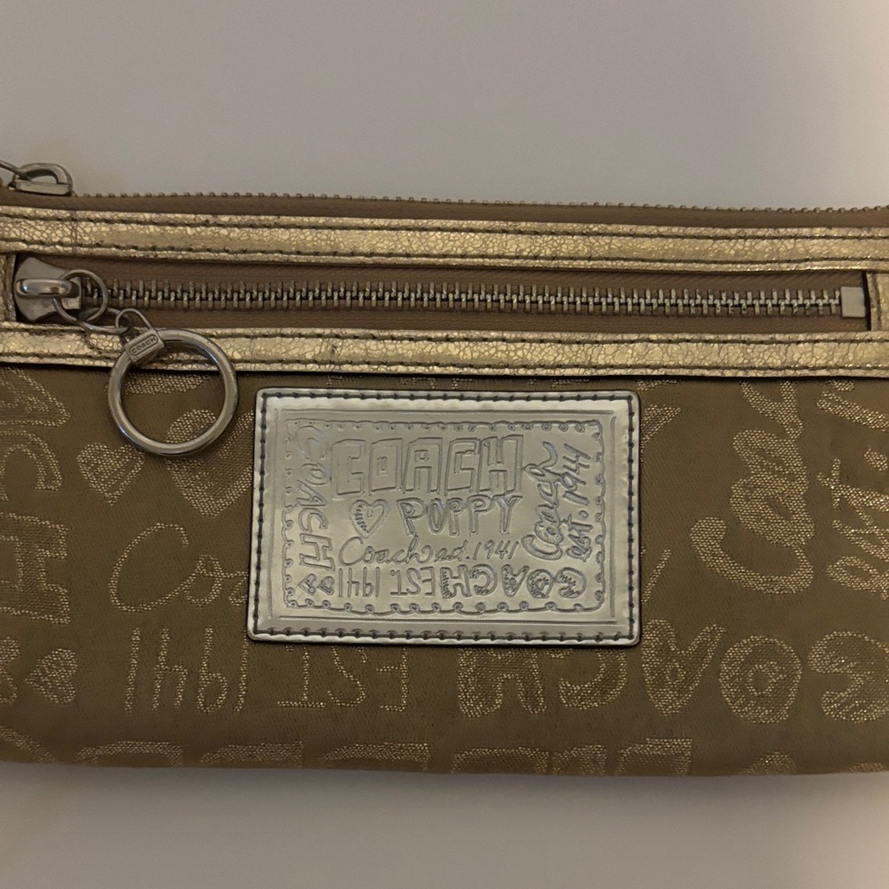 Coach Gold Signature Wristlet Clutch - Picture 2 of 9